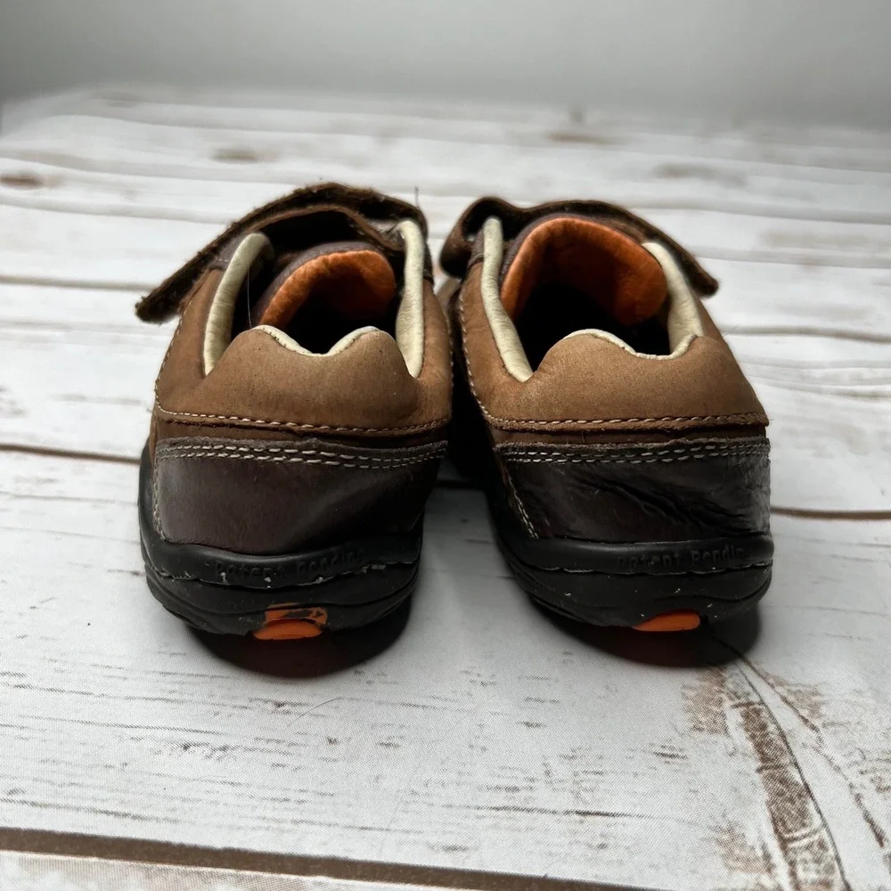 Stride Rite SRT Sneakers‎ Brown Leather Hook and Loop Toddler Size 5.5W